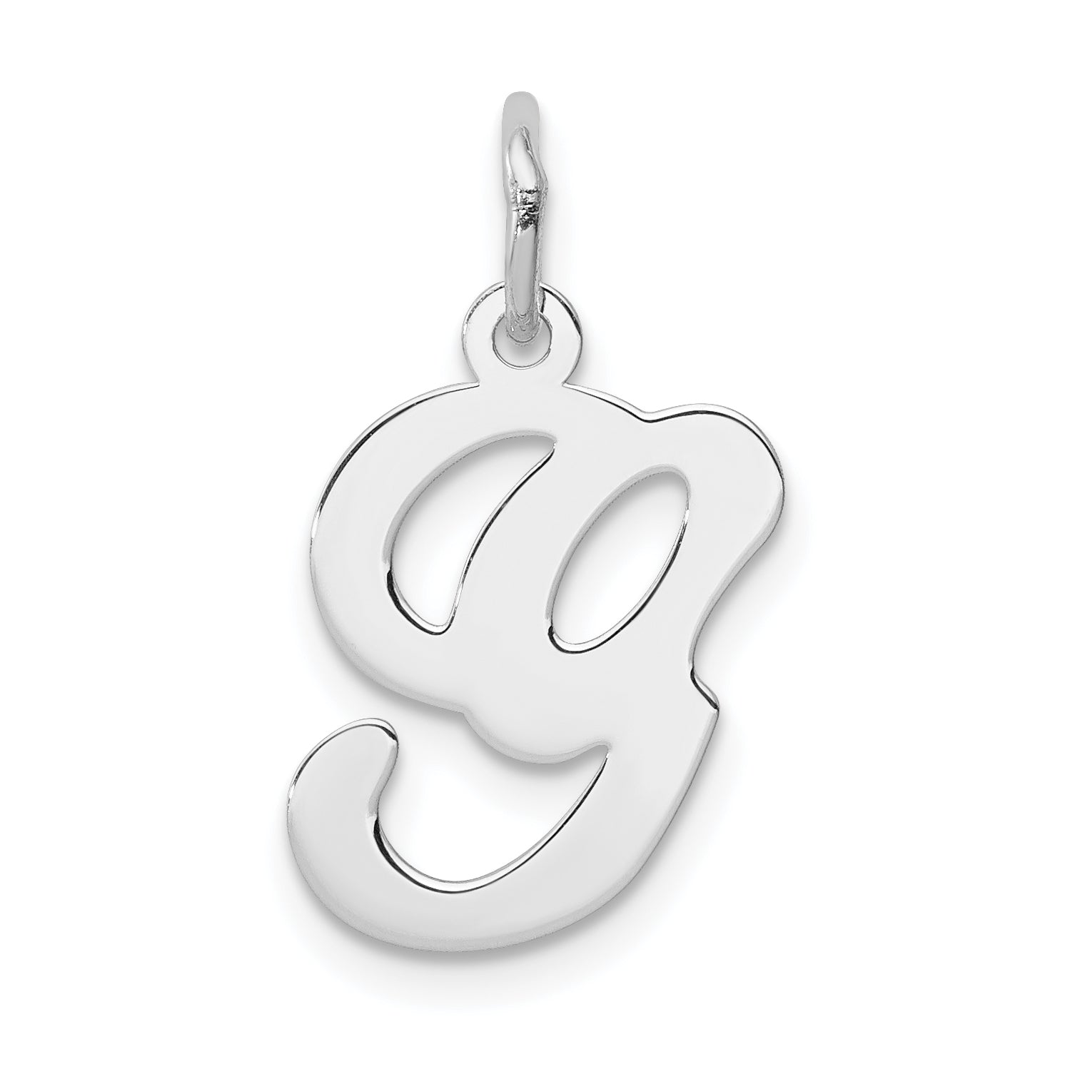 Sterling Silver Rhodium-plated Stamped Letter G Initial Charm Main image