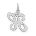 Sterling Silver 925 H Initial Charm Rhodium-Plated Elegant Design