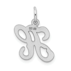 Sterling Silver 925 H Initial Charm Rhodium-Plated Elegant Design