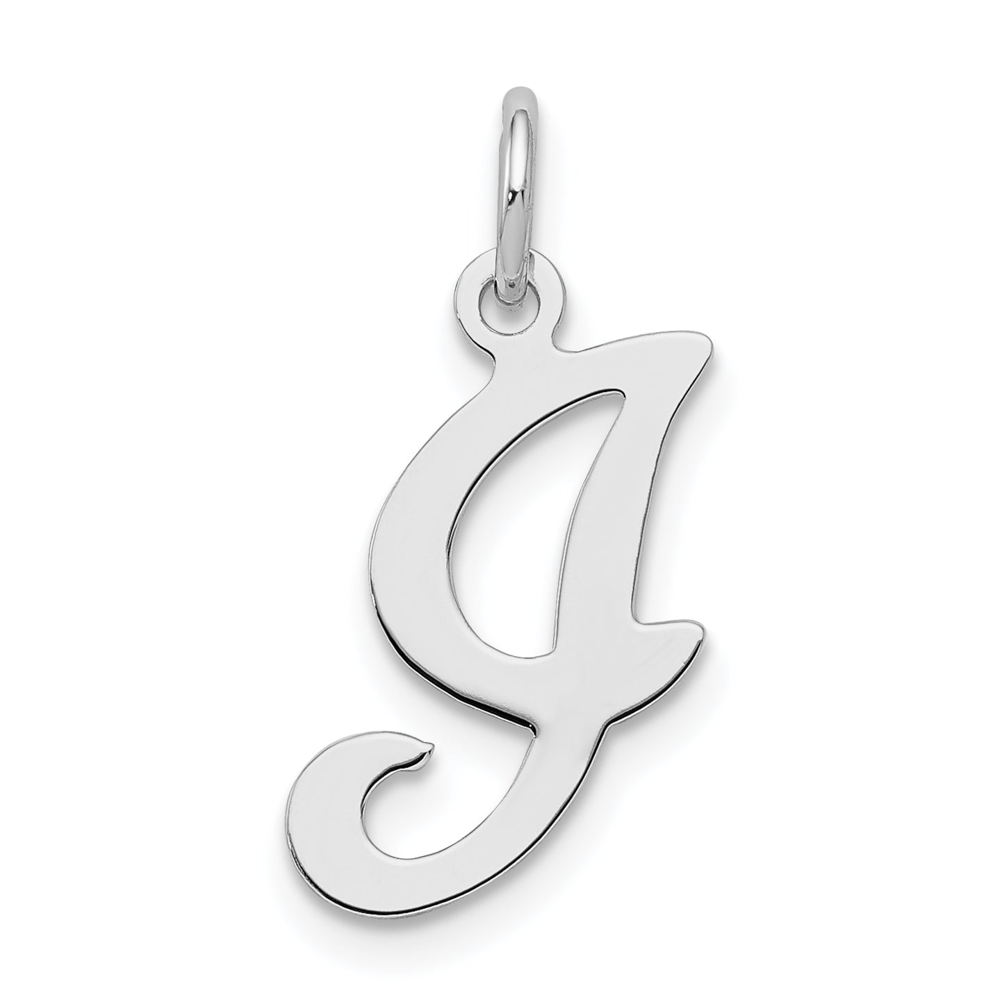 Sterling Silver Rhodium-plated Stamped Letter I Initial Charm Main image
