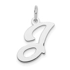Sterling Silver Rhodium-plated Stamped Letter J Initial Charm