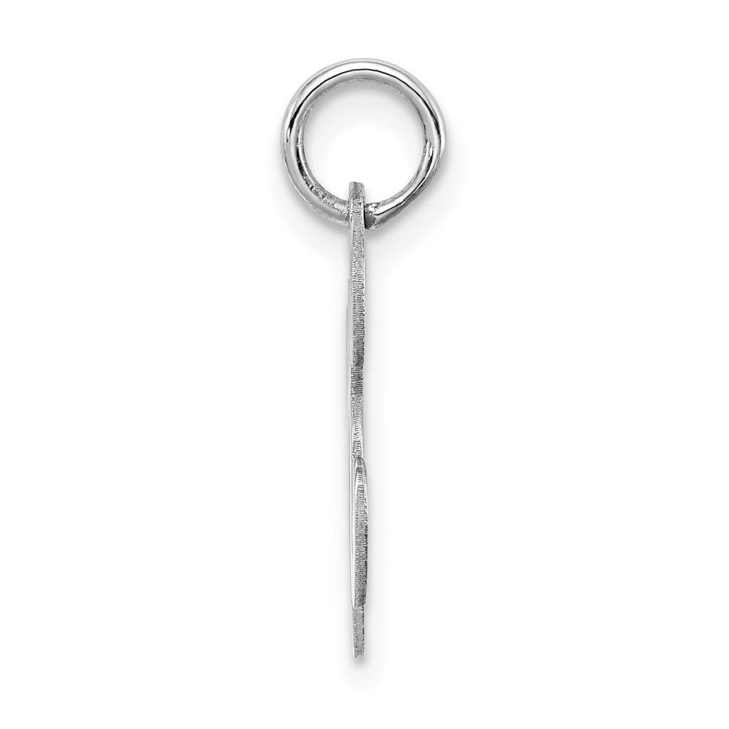 Sterling Silver Initial K Charm Rhodium-Plated Elegant Pendant by Sophia Jewelers