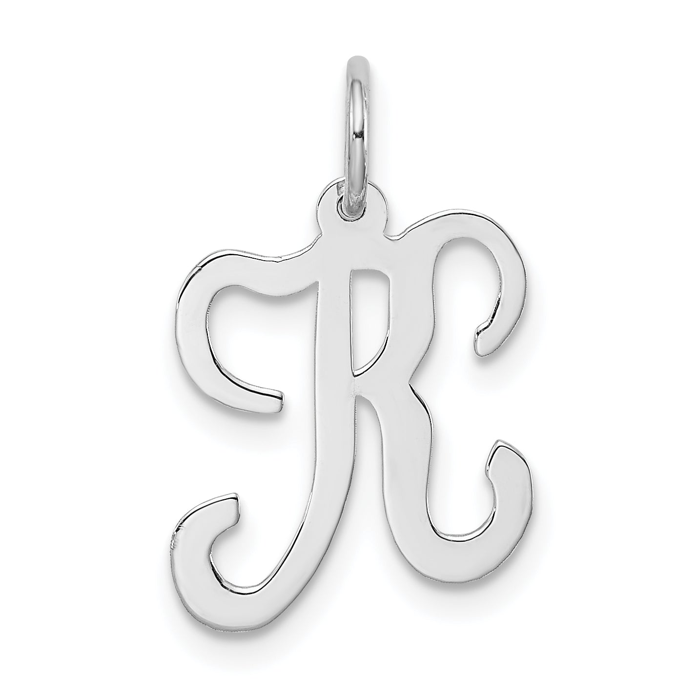Sterling Silver Rhodium-plated Stamped Initial K Charm Main image
