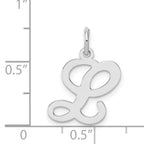 Sophia Jewelers Sterling Silver Initial L Charm with Rhodium Plating