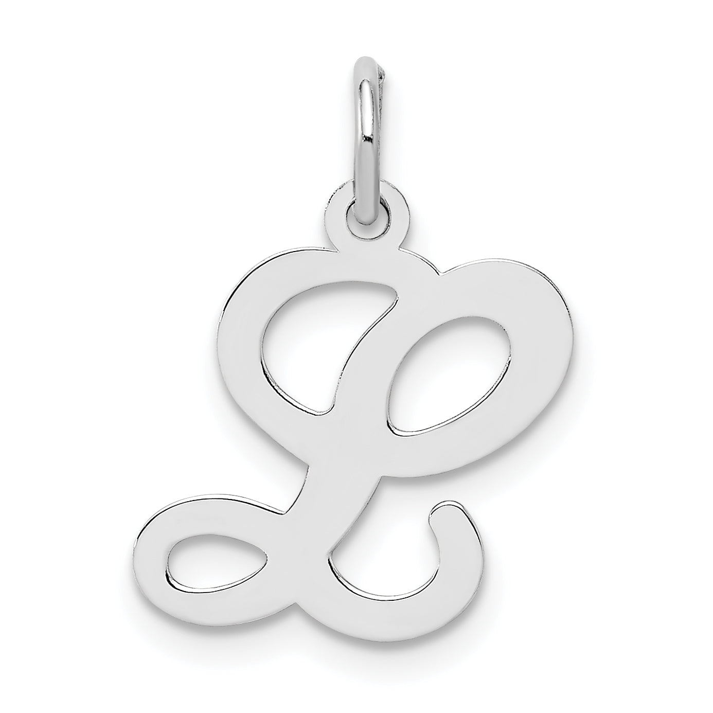 Sterling Silver Rhodium-plated Stamped Letter L Initial Charm Main image
