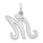 Sterling Silver Rhodium-Plated Letter M Charm Elegant Jewelry