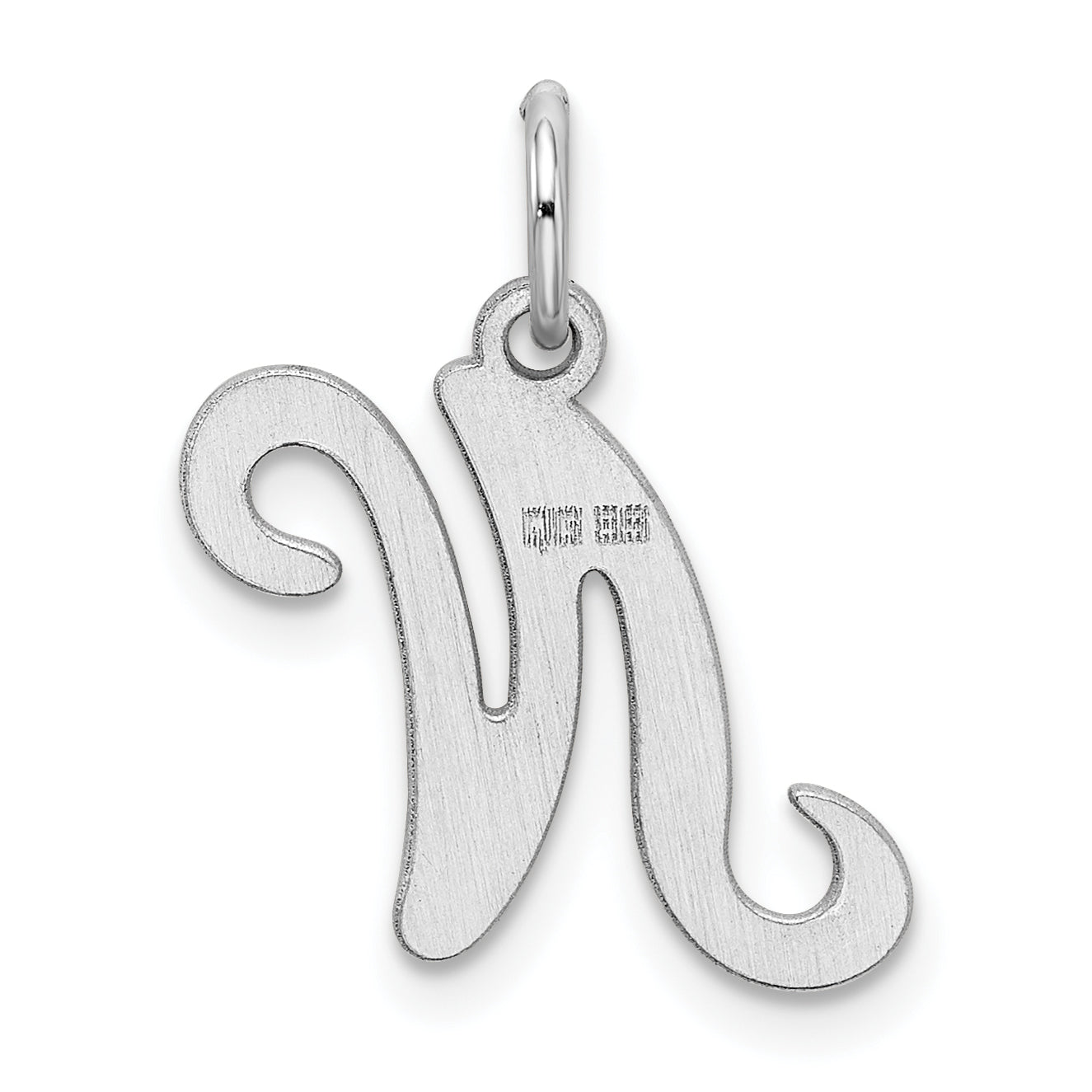 Sophia Jewelers 925 Sterling Silver Rhodium-Plated Letter N Charm: Elegant Themed Design