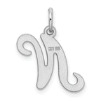 Sophia Jewelers 925 Sterling Silver Rhodium-Plated Letter N Charm: Elegant Themed Design