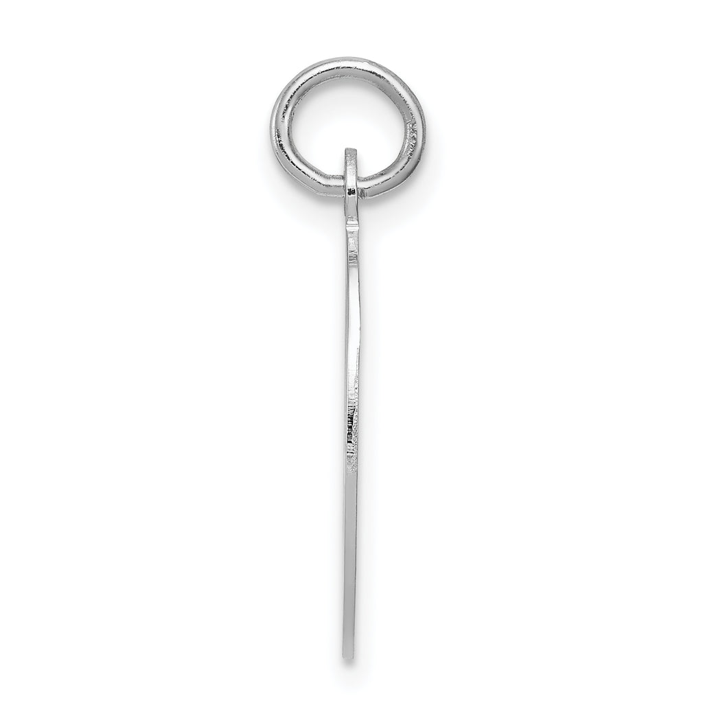 Sterling Silver Rhodium-Plated Initial O Charm Elegant Gift Ready