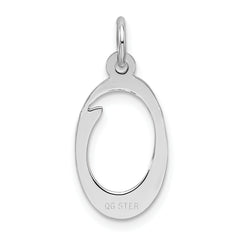 Sterling Silver Rhodium-Plated Initial O Charm Elegant Gift Ready