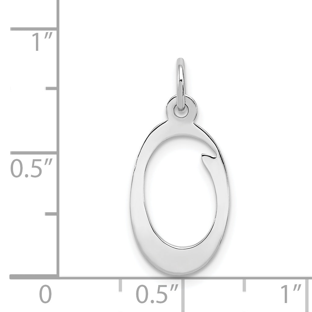 Sterling Silver Rhodium-Plated Initial O Charm Elegant Gift Ready