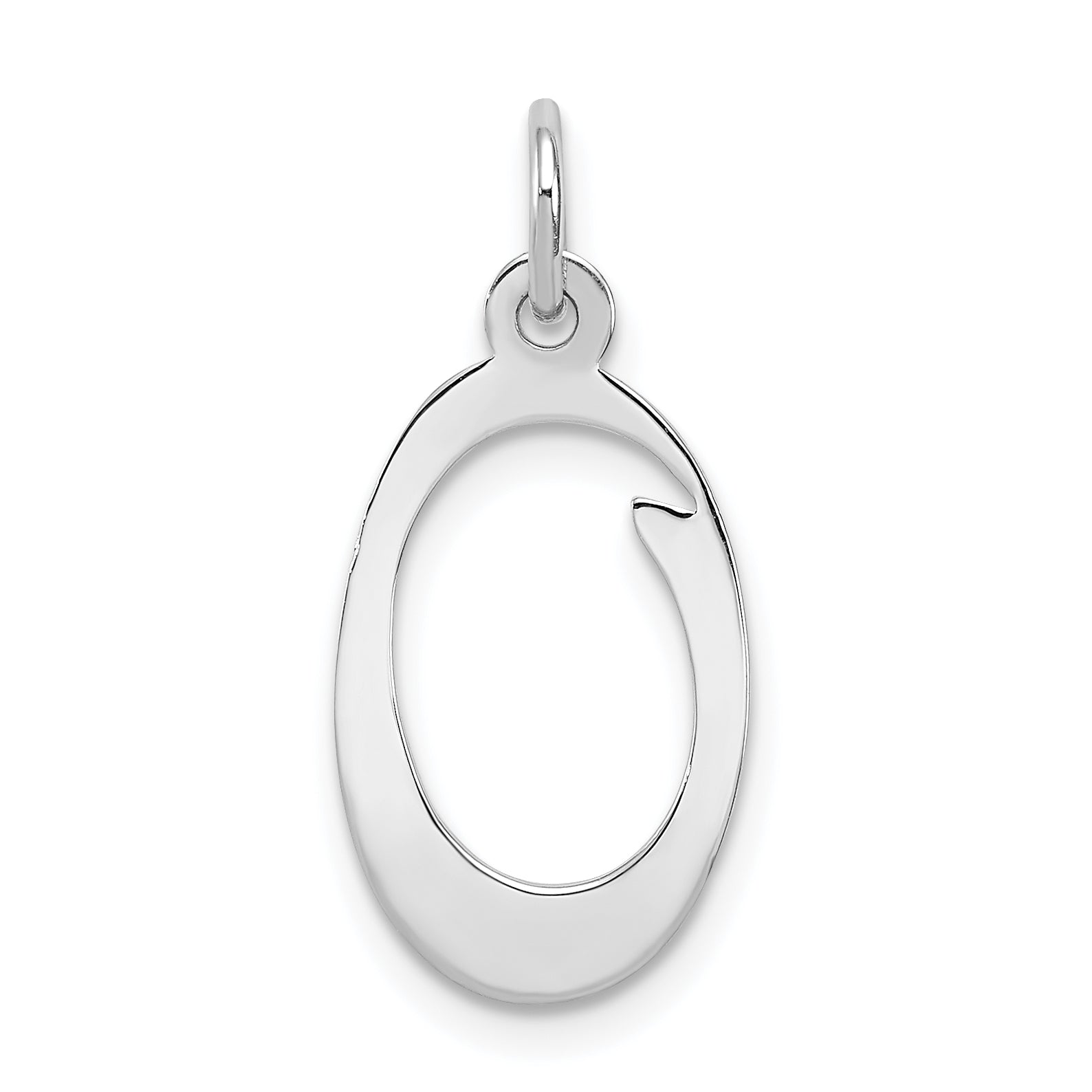 Sterling Silver Rhodium-plated Stamped Letter O Initial Charm Main image