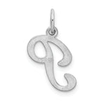 Sophia Jewelers Sterling Silver Initial P Charm Rhodium-Plated Elegance
