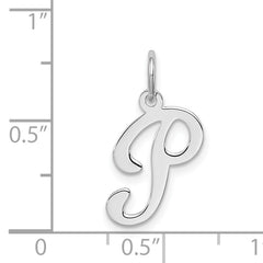 Sophia Jewelers Sterling Silver Initial P Charm Rhodium-Plated Elegance