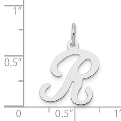 Sophia Jewelers Sterling Silver Initial R Charm with Rhodium Elegance