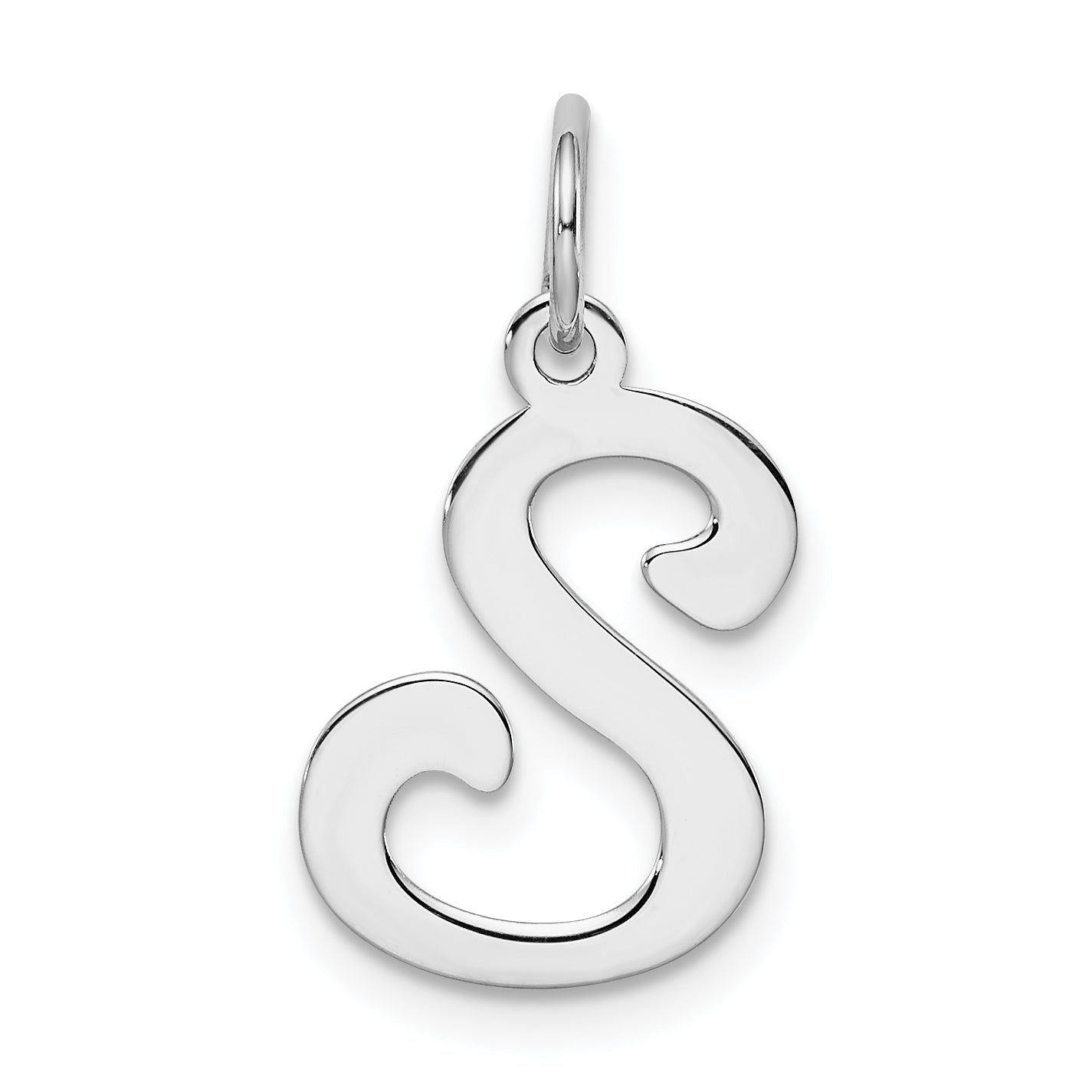 Sterling Silver Rhodium-plated Stamped Letter S Initial Charm Main image