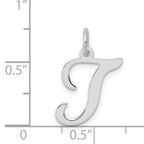 Sterling Silver 925 Rhodium-Plated Initial T Charm for Elegant Personalization