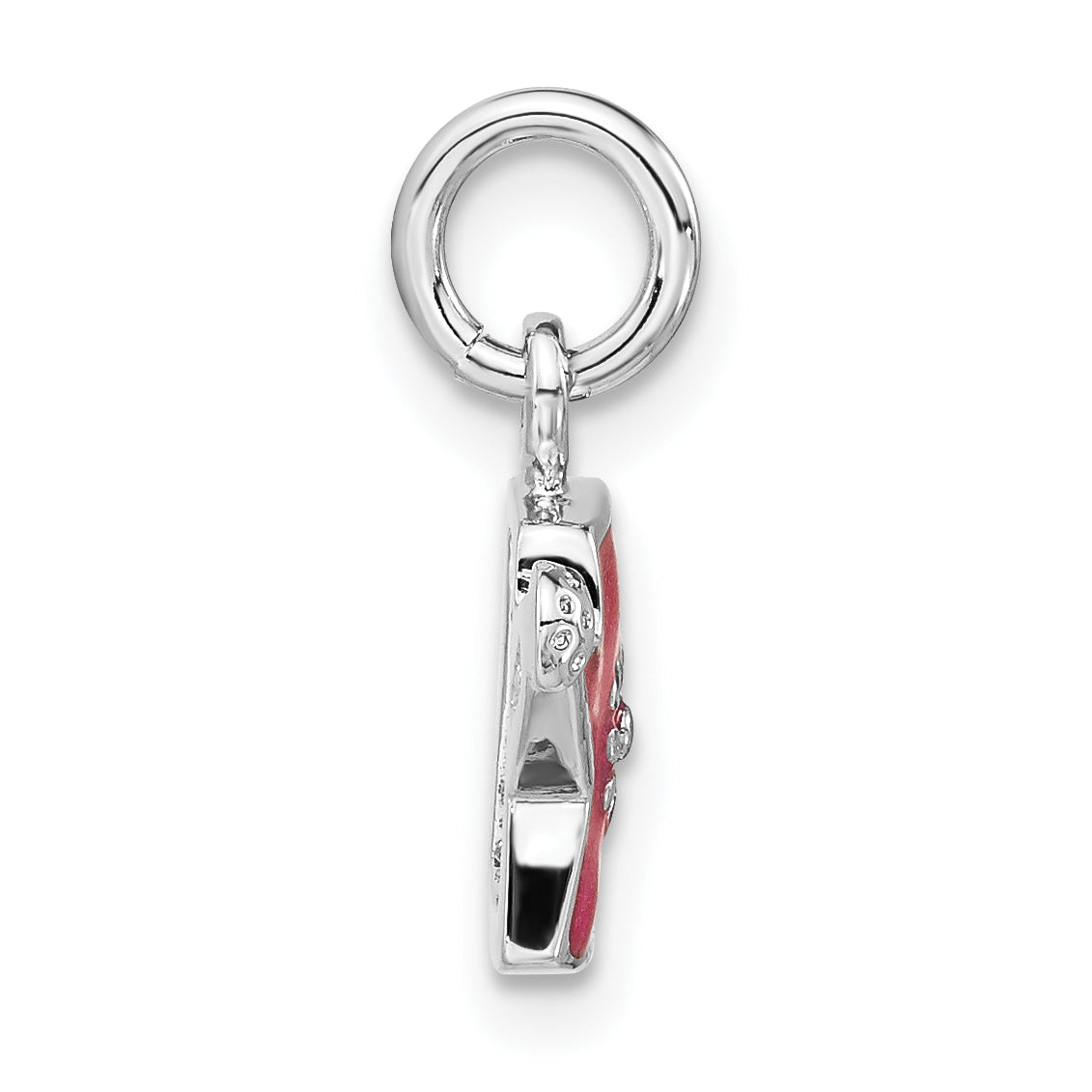 Sterling Silver 925 Dark Pink Jug Charm Elegant Pendant by Sophia Jewelers