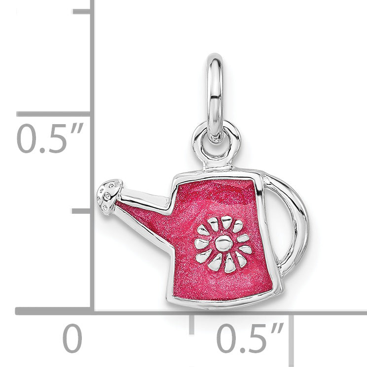 Sterling Silver 925 Dark Pink Jug Charm Elegant Pendant by Sophia Jewelers