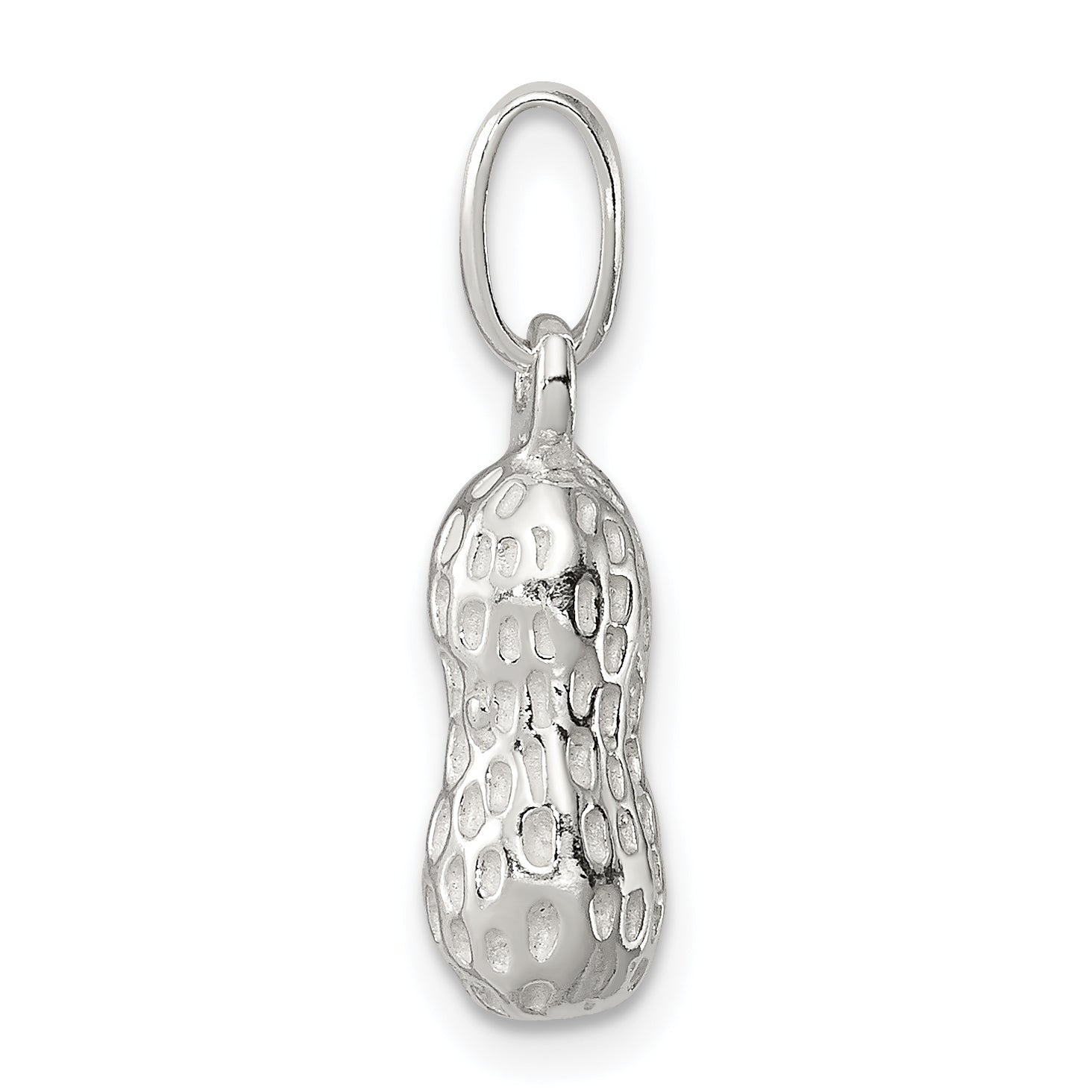 Sterling Silver 925 Peanut Charm with Polished 3D Design Secondary image