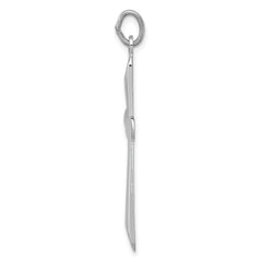 Sterling Silver Rhodium-Plated Cross Pendant with Polished Finish