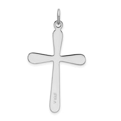 Sterling Silver Rhodium-Plated Cross Pendant with Polished Finish