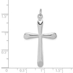 Sterling Silver Rhodium-Plated Cross Pendant with Polished Finish