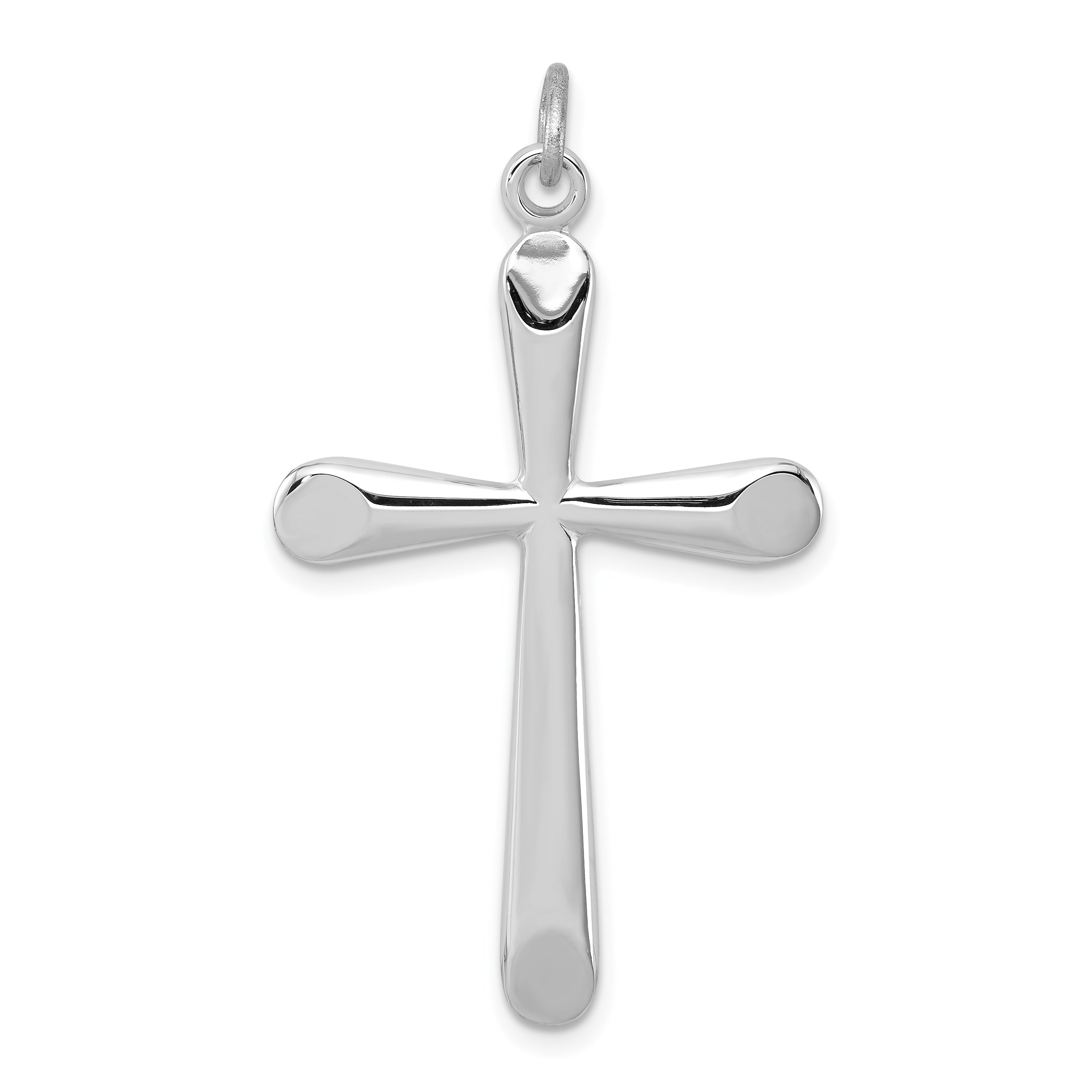 Sterling Silver Rhodium-plated Polished Cross Pendant Main image