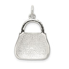 Sophia Jewelers Sterling Silver Purple Enameled CZ Purse Charm