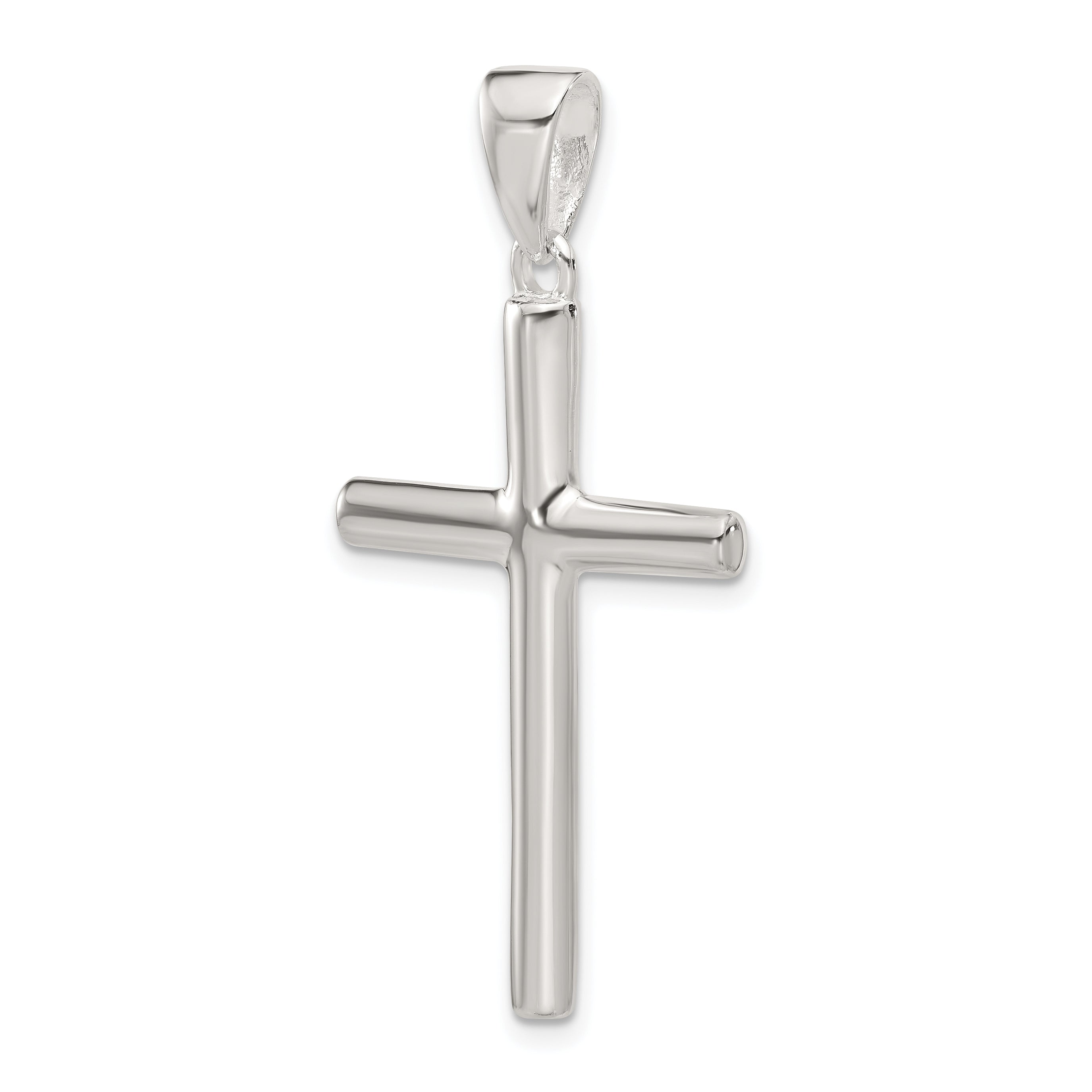 Sophia Jewelers Polished 925 Sterling Silver Cross Pendant Elegant Solid Design