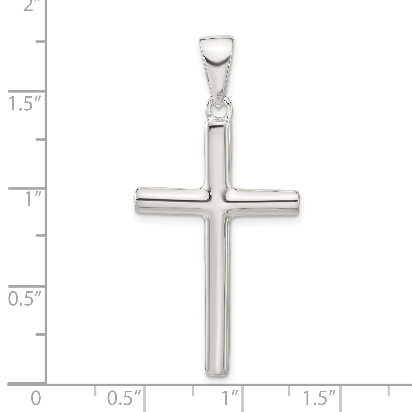 Sophia Jewelers Polished 925 Sterling Silver Cross Pendant Elegant Solid Design