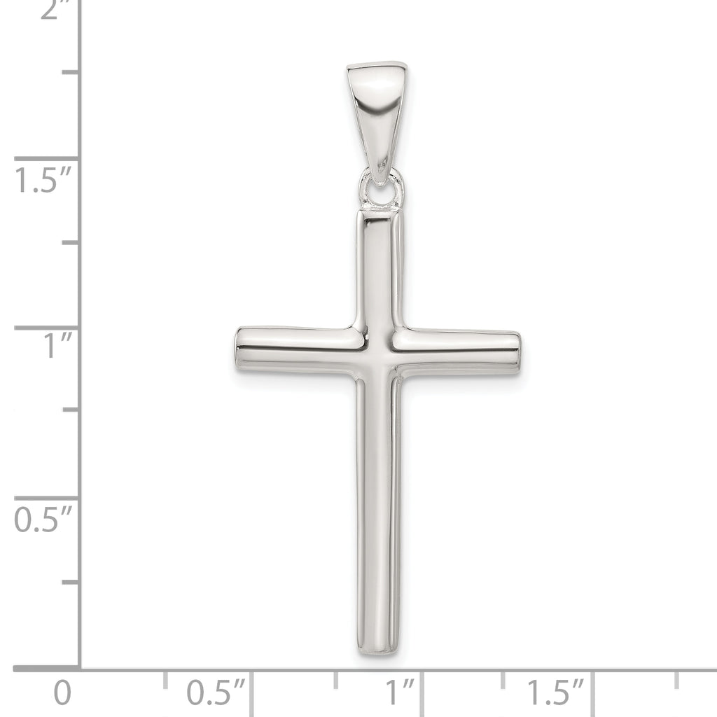 Sophia Jewelers Polished 925 Sterling Silver Cross Pendant Elegant Solid Design