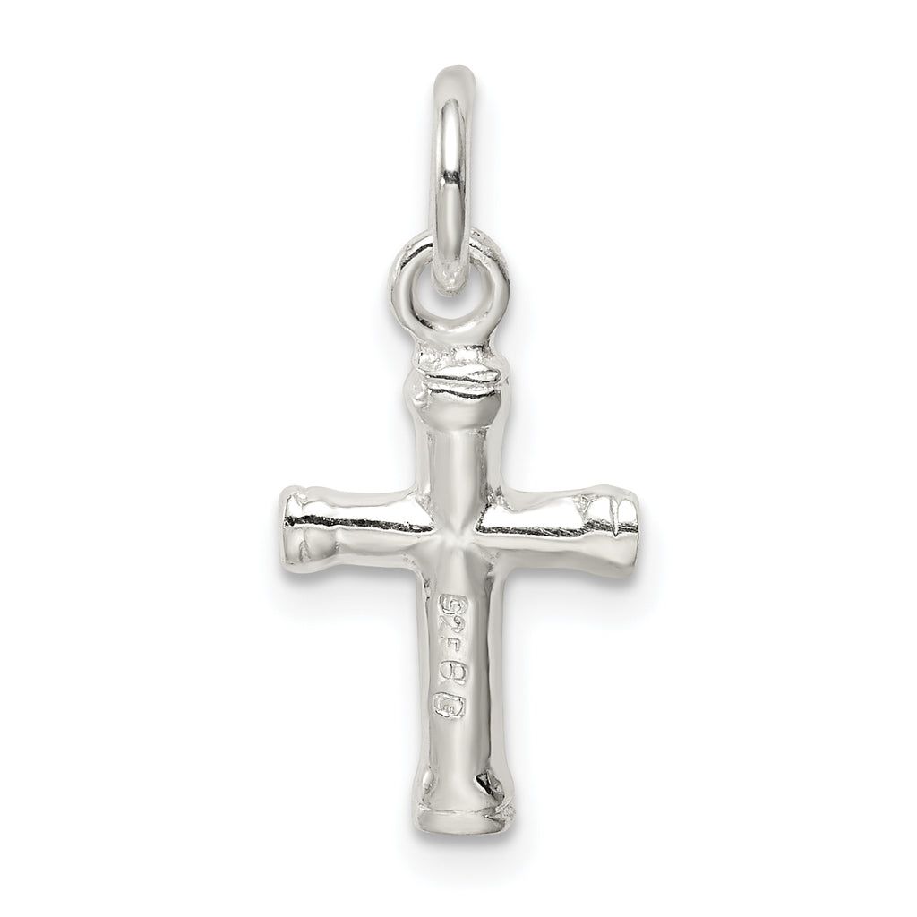 Sterling Silver 925 Reversible Cross Pendant Polished Solid 3D Design
