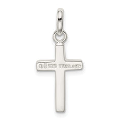 Sterling Silver 925 Polished Cross Charm Elegant and Solid Design