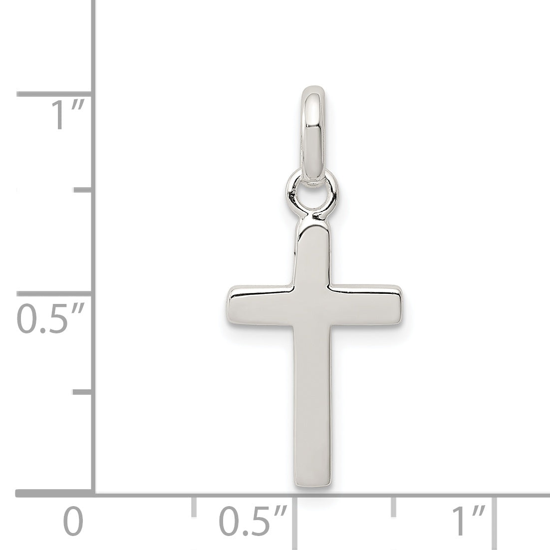 Sterling Silver 925 Polished Cross Charm Elegant and Solid Design