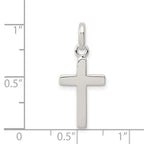 Sterling Silver 925 Polished Cross Charm Elegant and Solid Design