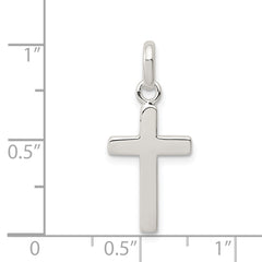 Sterling Silver 925 Polished Cross Charm Elegant and Solid Design