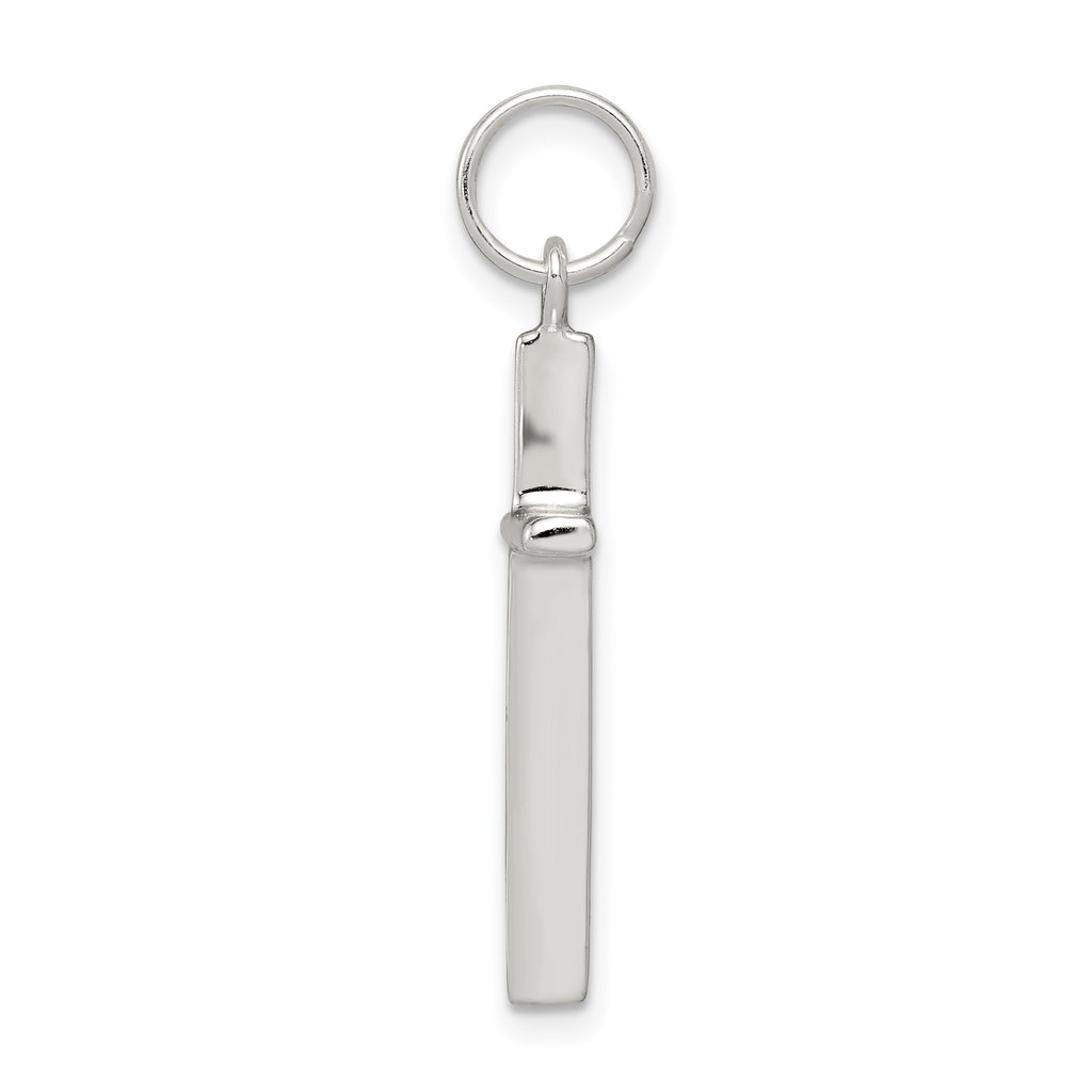 Sterling Silver 925 Polished Latin Cross Charm Elegant Cast Design