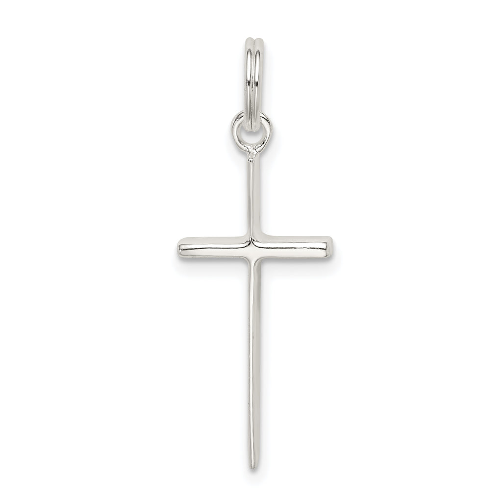 Sterling Silver 925 Polished Latin Cross Charm Elegant Cast Design