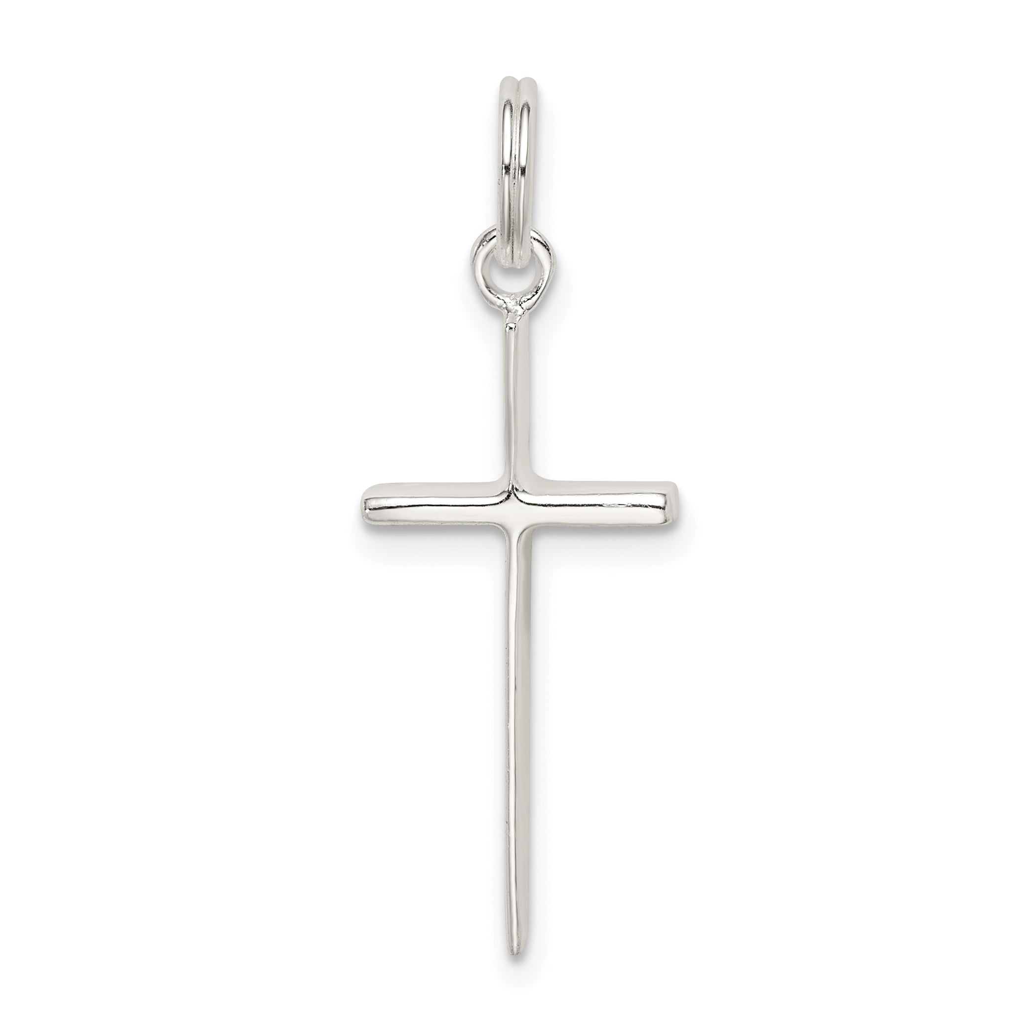 Sterling Silver 925 Polished Latin Cross Charm Elegant Cast Design