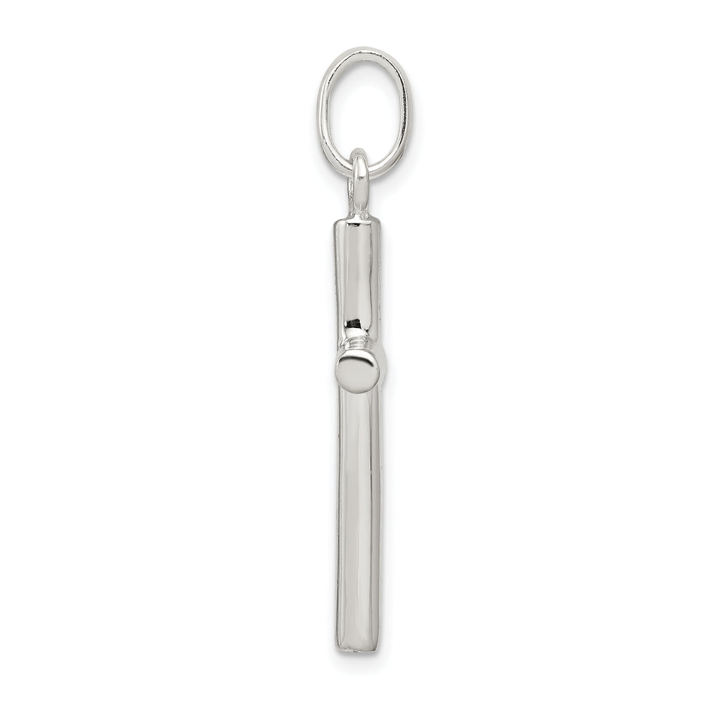 Sterling Silver 925 Polished Latin Cross Pendant Elegant and Solid Design
