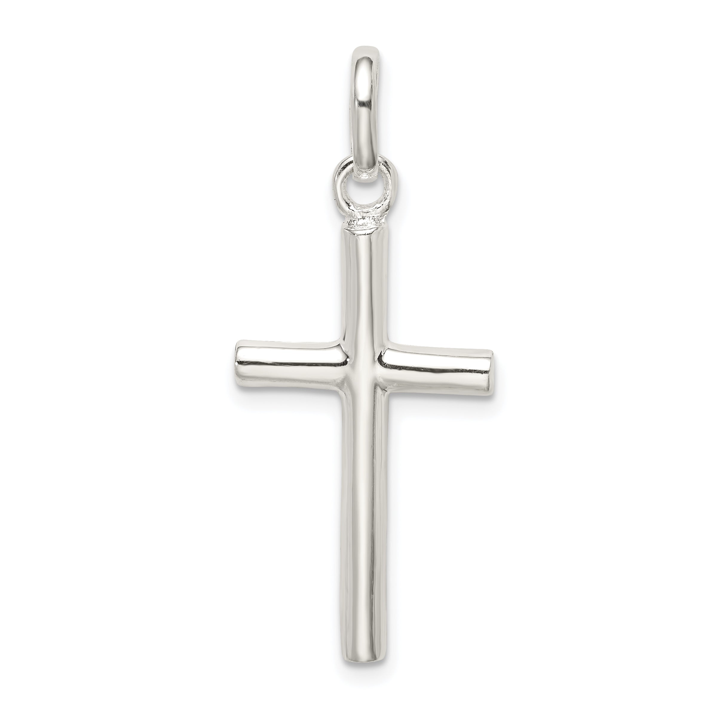 Sterling Silver 925 Polished Latin Cross Pendant Elegant and Solid Design