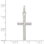 Sterling Silver 925 Polished Latin Cross Pendant Elegant and Solid Design