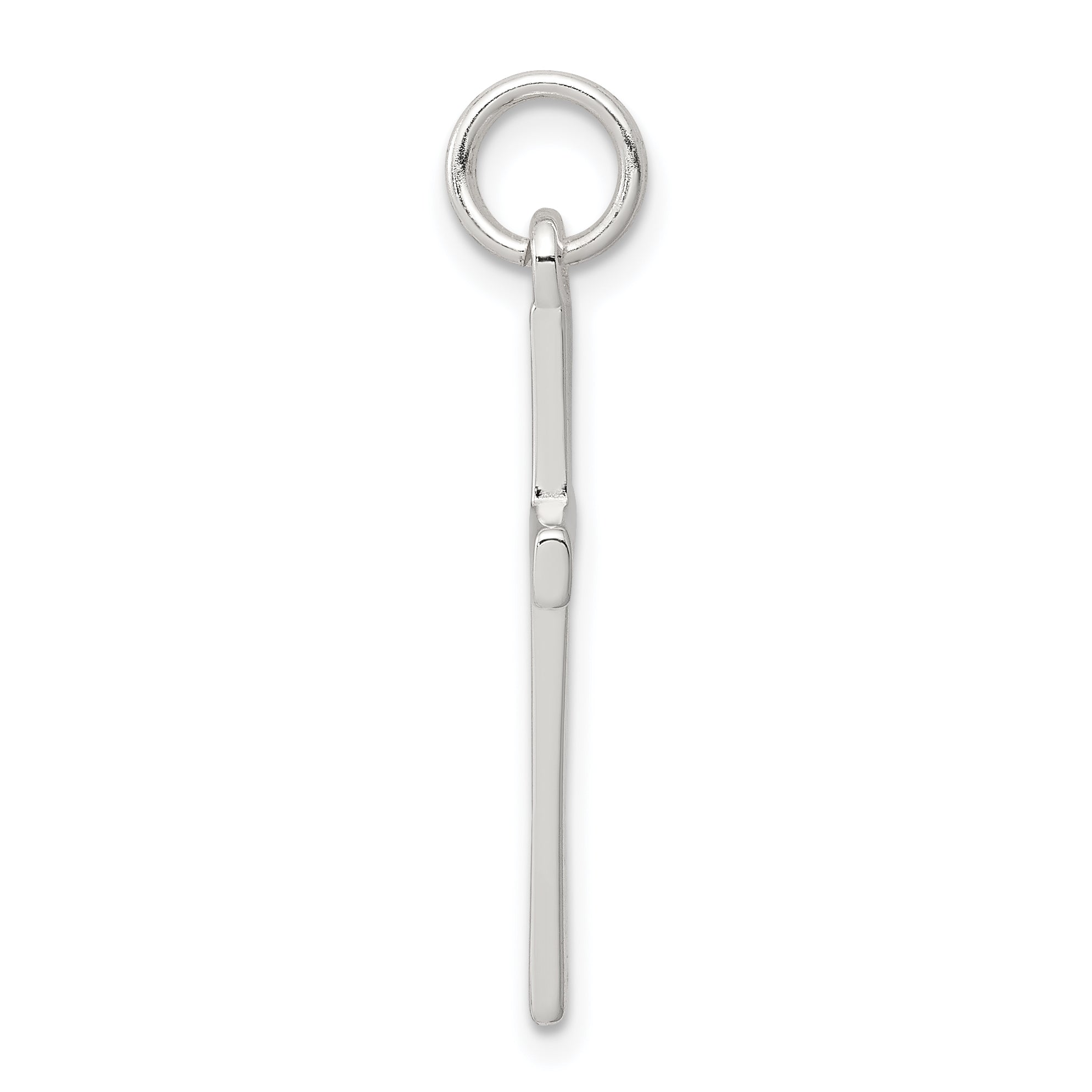 Sterling Silver 925 Polished Cross Pendant Rhodium-Plated Elegant Design
