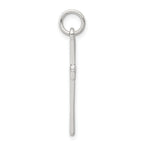 Sterling Silver 925 Polished Cross Pendant Rhodium-Plated Elegant Design