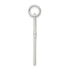 Sterling Silver 925 Polished Cross Pendant Rhodium-Plated Elegant Design