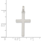 Sterling Silver 925 Polished Cross Pendant Rhodium-Plated Elegant Design