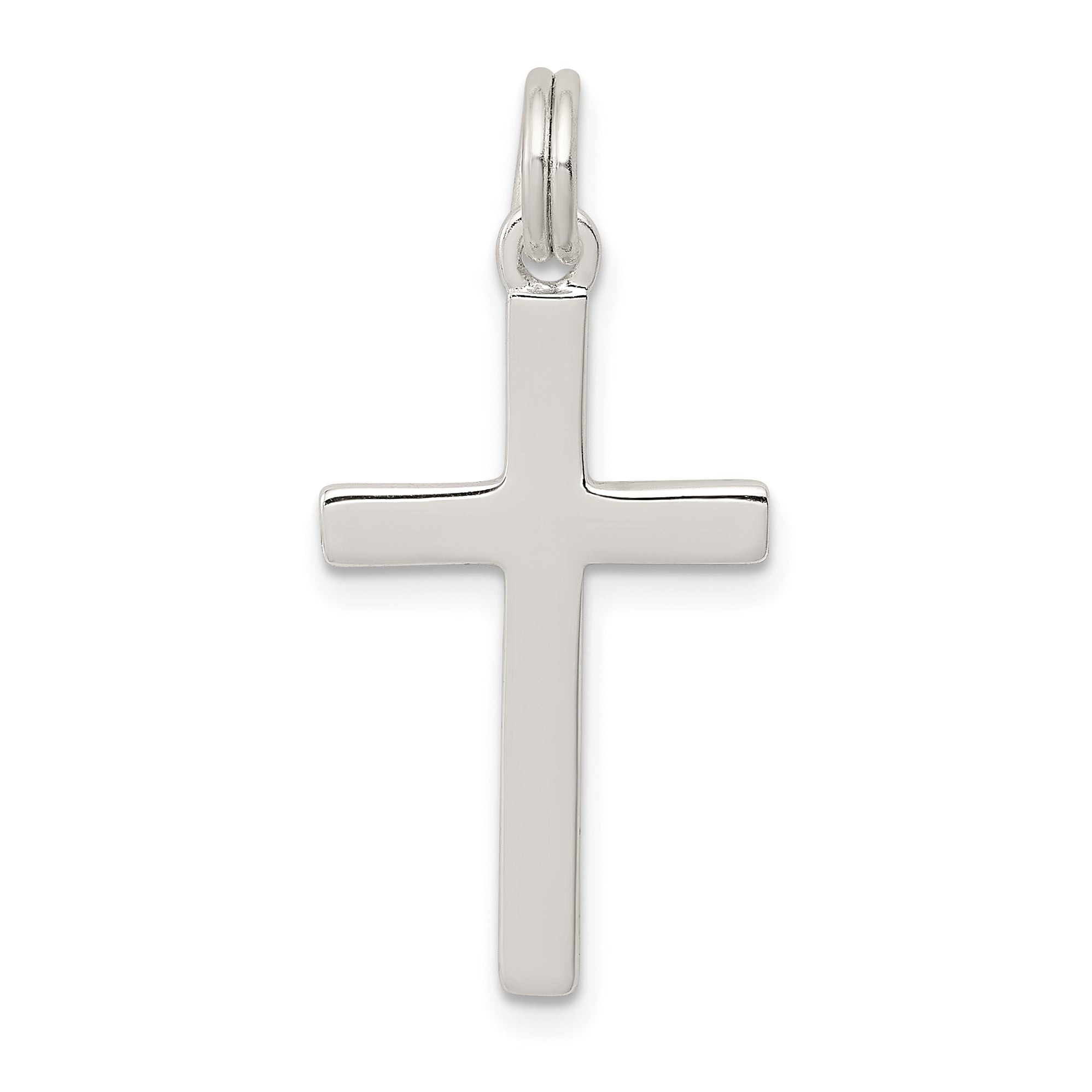 Sterling Silver Rhodium-plated Polished Cross Pendant Main image