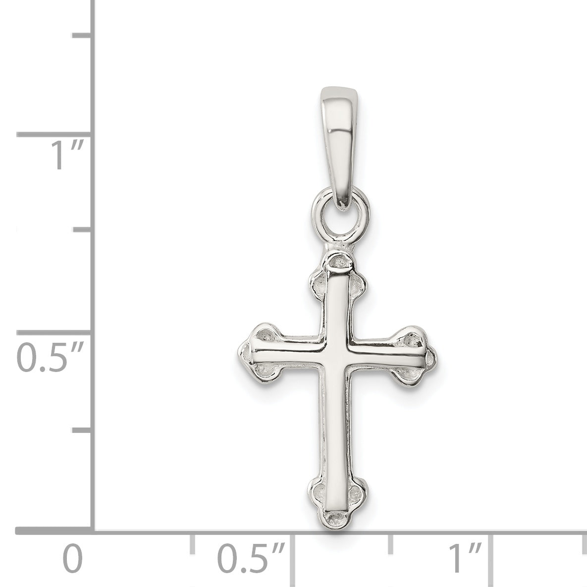Sophia Jewelers Sterling Silver 925 Polished Cross Pendant Elegant Design