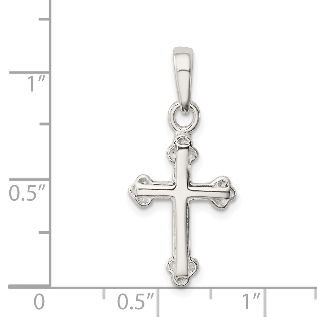 Sophia Jewelers Sterling Silver 925 Polished Cross Pendant Elegant Design